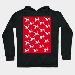 santa's sleigh red random pattern Hoodie